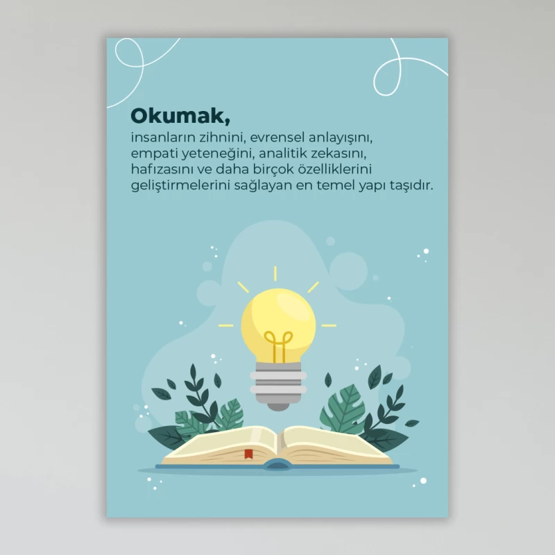Kitap Okuma Okul Posteri