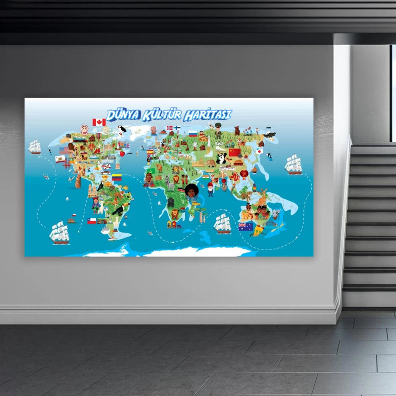 Dünya Kültür Haritası Okul Posteri 