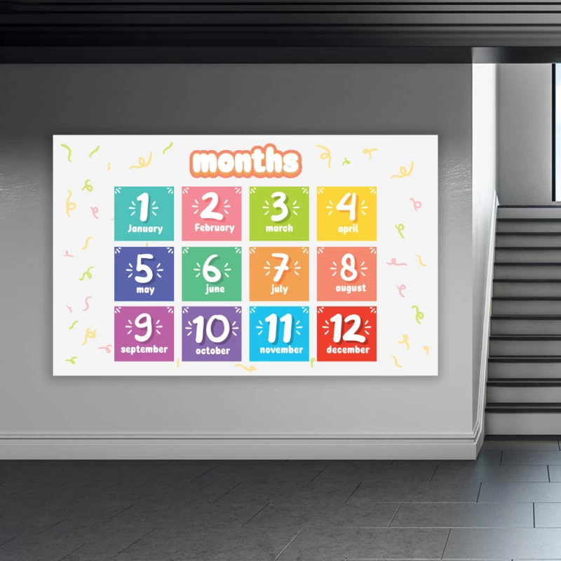 İngilizce Aylar Okul Posteri