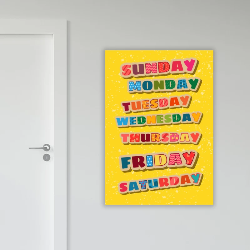İngilizce Günler Okul Posteri