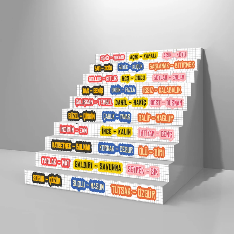 Zıt Anlamlı Kelimeler Merdiven Giydirme